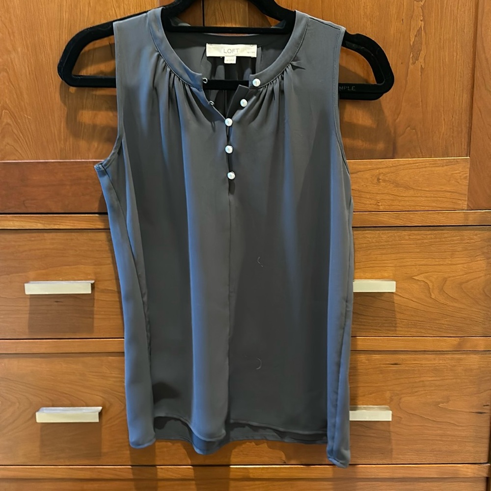 Loft charcoal grey top XSP EUC